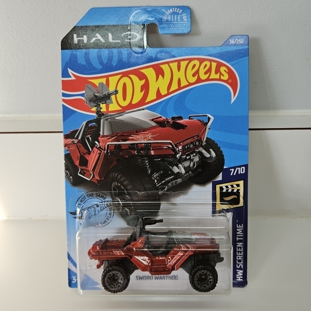NEW Hot Wheels Halo HW Screen Time 7/10 Red Sword Warthog Car 36/250